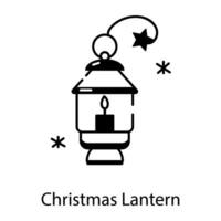 saisir cette contour icône de Noël lanterne vecteur