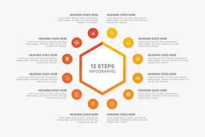 annuel chronologie cercle infographie conception modèle avec Douze les options vecteur