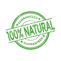 Timbre grunge garanti organique 100 pour cent naturel. vecteur