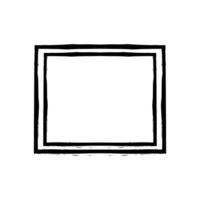 grunge rectangulaire Cadre timbre. encre vide noir boîte. rectangulaire frontière. vecteur illustration isolé sur blanc Contexte