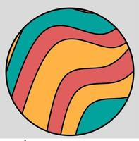 une illustration sur le logo du cercle avec un fond coloré vecteur