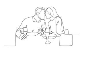 les amoureux prendre plaisir une romantique dîner vecteur