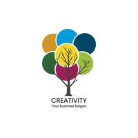 vecteur la créativité logo avec coloré arbre