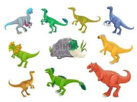 dessin animé dinosaures reptiles de bonne humeur personnages vecteur