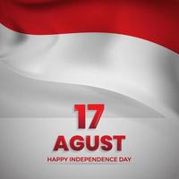 17 août. carte de voeux indonésie joyeuse fête de l'indépendance vecteur