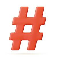 3d rendre icône signe tweeter Blog sujet hashtag mot-clé Blog marque badge. hashtag, nombre marque 3d signe isolé sur blanc Contexte. vecteur illustration