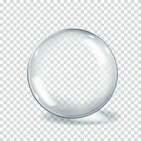 réaliste 3d verre sphérique Balle sur lumière Contexte. vecteur