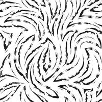 motif vectoriel noir harmonieux de coins et de lignes fluides avec une texture de bords déchirés à partir de coups de pinceau de peinture sur fond blanc