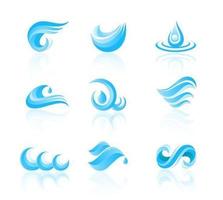 Vecteurs d'icônes d'eau et de vagues vecteur