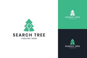 conception de logo d'espace négatif d'arbre de recherche vecteur