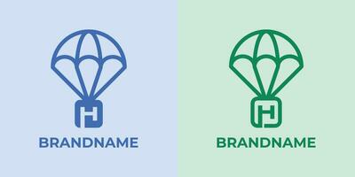 initiale h largage logo ensemble, génial pour affaires en relation à largage ou parachutes avec h initiale vecteur