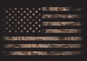 drapeau américain avec fond camo désert vecteur