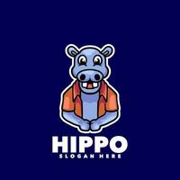 hippopotame Facile mascotte logo vecteur