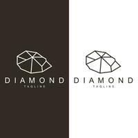 gemme diamant modèle illustration gemme logo conception ligne vecteur