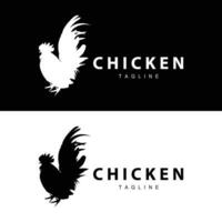 poulet logo ferme animal bétail poulet ferme conception frit poulet restaurant vecteur