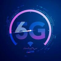 concept de la communication La technologie ou haute la vitesse Wifi, graphique de 5g et 6g avec la vitesse tester interface vecteur