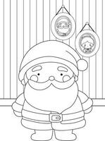 Noël Père Noël claus personnage dessin animé coloration activité vacances pour des gamins et adulte vecteur