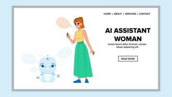 robot ai assistant femme vecteur