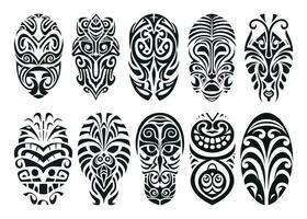 main tiré ensemble de tatouage esquisser maori style pour jambe ou épaule vecteur