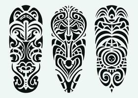 main tiré ensemble de tatouage esquisser maori style pour jambe ou épaule vecteur