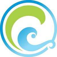 bio vague l'eau écologie logo vecteur