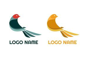 moineau et canari bouvreuil oiseau animal logo Facile concept conception vecteur illustration
