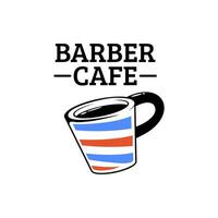 rouge bleu coiffeur magasin café café agresser logo concept conception illustration vecteur