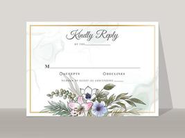 carte d'invitations de mariage floral romantique vecteur