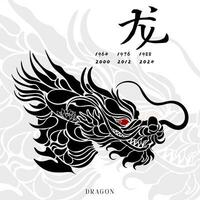 chinois zodiaque dragon art vecteur illustration