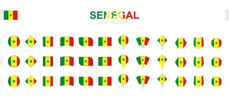 grand collection de Sénégal drapeaux de divers formes et effets. vecteur