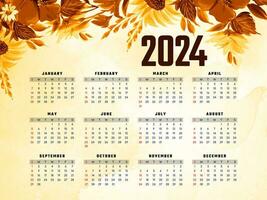 2024 Nouveau année calendrier conception vecteur