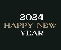 content Nouveau année 2024 abstrait marron et blanc graphique conception vecteur logo symbole illustration avec noir Contexte