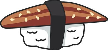unagi Sushi Japonais nourriture kawaii personnage vecteur illustration conception