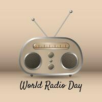 monde radio journée affiche avec vieux radio vecteur
