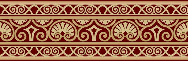 vecteur or et rouge sans couture classique Renaissance ornement. interminable européen frontière, la relance style Cadre