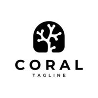 silhouette corail Facile icône logo modèle vecteur illustration conception