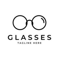 œil sans verre logo, lunettes logo ligne art vecteur Facile illustration modèle icône graphique conception