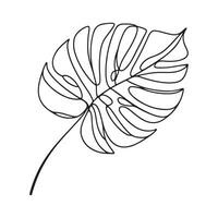 esthétique décoratif ligne art illustration de feuille, floral vecteur