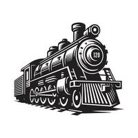 ancien main tiré illustration de vieux vapeur train logo conception vecteur