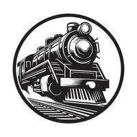 ancien main tiré illustration de vieux vapeur train logo conception vecteur