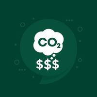 carbone les émissions Coût vecteur icône, CO2 gaz prix
