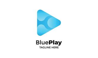 logo vecteur bleu Couleur jouer bouton La Flèche Triangle concept signe la créativité multimédia commercialisation divertissement la musique du son