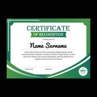 moderne style certificat conception illustration vert Contexte vecteur