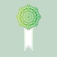 conception élégante de ruban de mandala vert vecteur