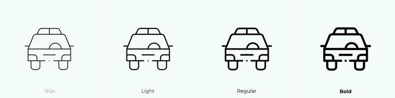 police voiture icône. mince, lumière, ordinaire et audacieux style conception isolé sur blanc Contexte vecteur