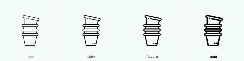 des pots icône. mince, lumière, ordinaire et audacieux style conception isolé sur blanc Contexte vecteur