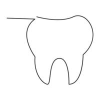 les dents Célibataire ligne continu contour vecteur art dessin et Facile un ligne les dents minimaliste conception