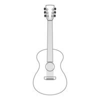 classique acoustique guitare silhouette. esquisser, noir et blanc illustration, vecteur