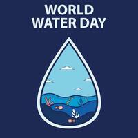 illustration vecteur graphique de l'eau gouttelettes contenir Marin les écosystèmes, parfait pour international jour, monde l'eau jour, célébrer, salutation carte, etc.
