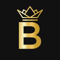 lettre b couronne logo. couronne logo pour beauté, mode, étoile, élégant, luxe signe vecteur